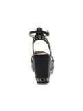 Zeppa Guess SANDALO ALTO LOGATO in pelle nero e marrone