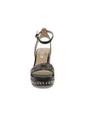 Zeppa Guess SANDALO ALTO LOGATO in pelle nero e marrone