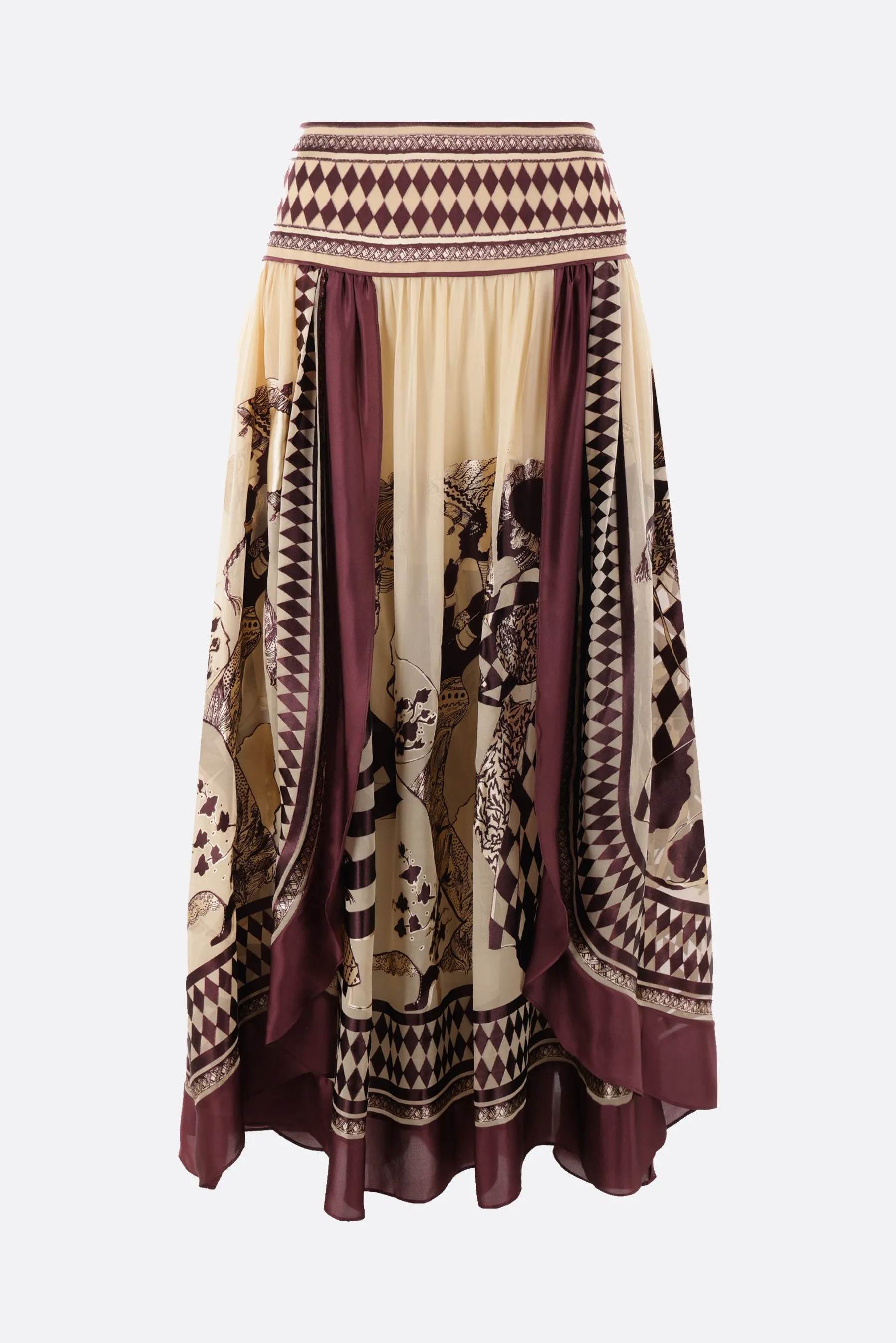  ZIMMERMANN gonna lunga Illustration Otto in chiffon 
